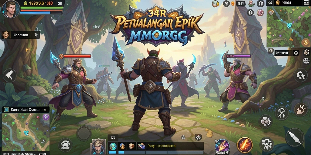 Tampilan gameplay epik di dunia 34R yang menakjubkan.