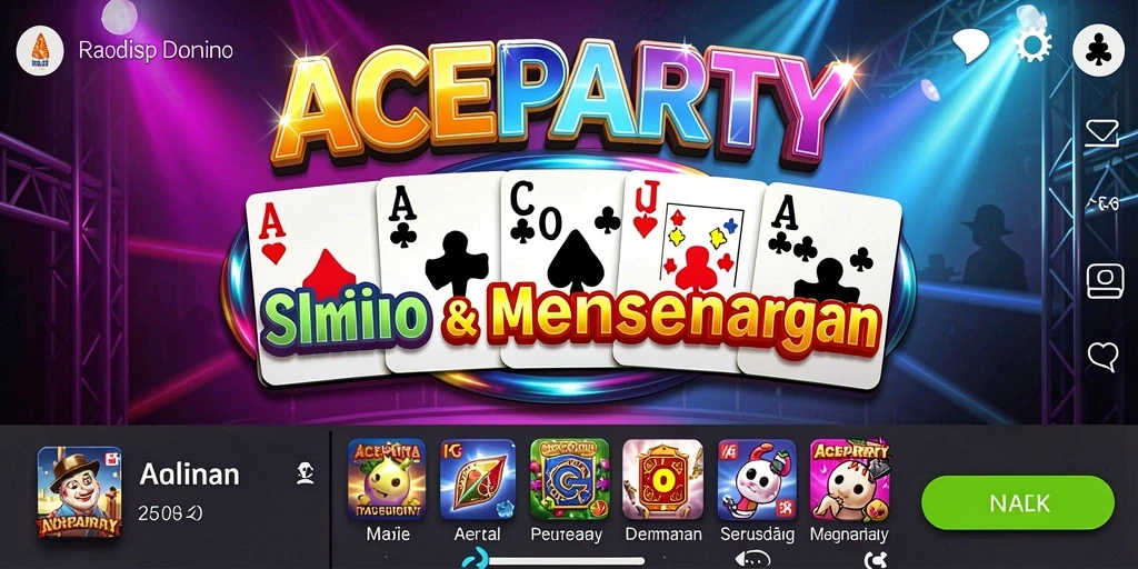 Tampilan gameplay ACEPARTY yang menampilkan keseruan bermain Domino.