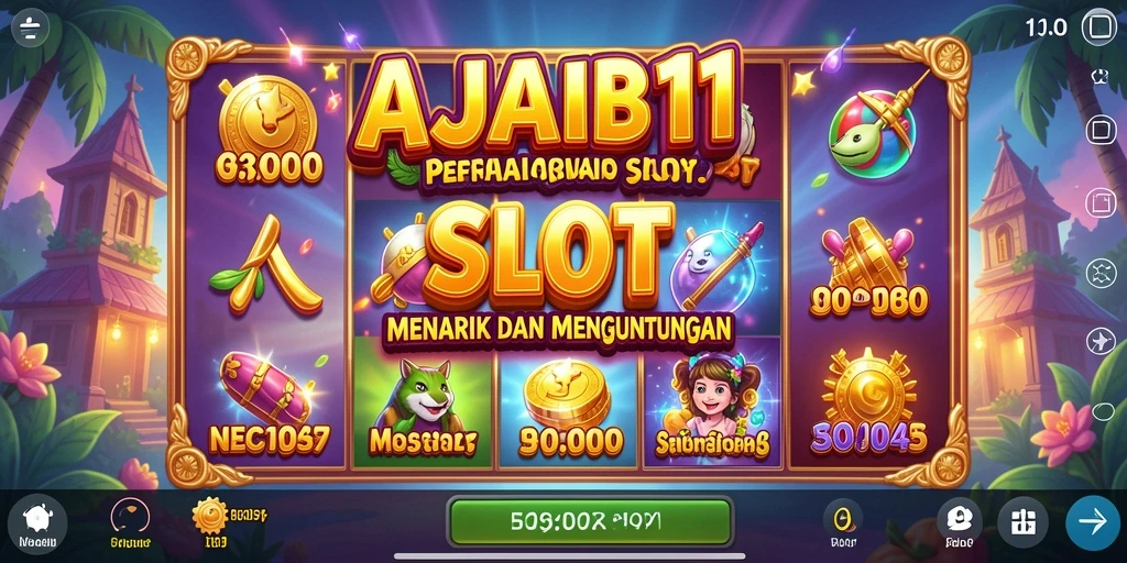 Tangkapan layar utama AJAIB11 menampilkan gameplay slot yang seru.