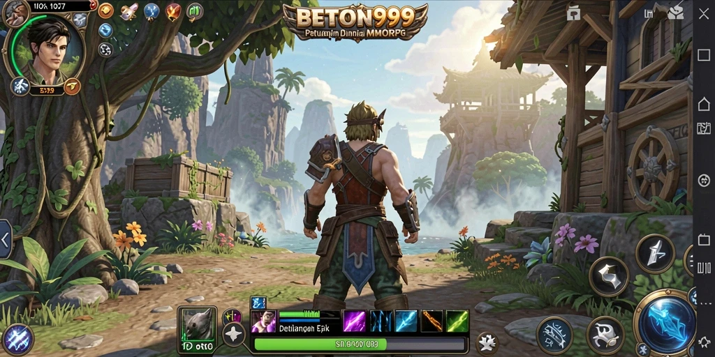 Screenshot BETON999 menampilkan pertarungan seru di dunia MMORPG.