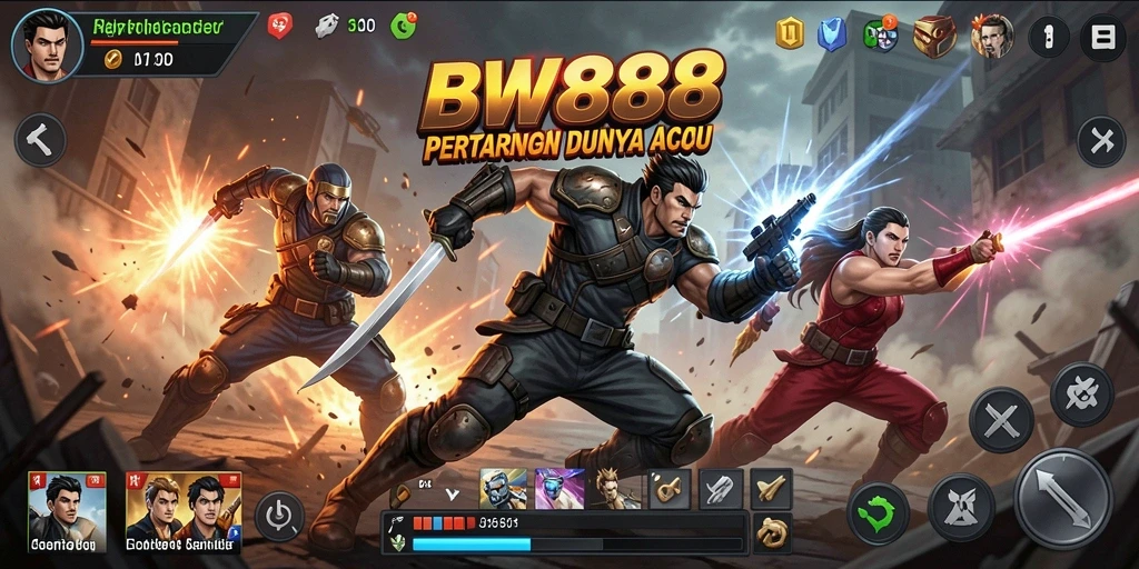 Tangkapan layar utama BW888 menampilkan aksi pertarungan yang mendebarkan.