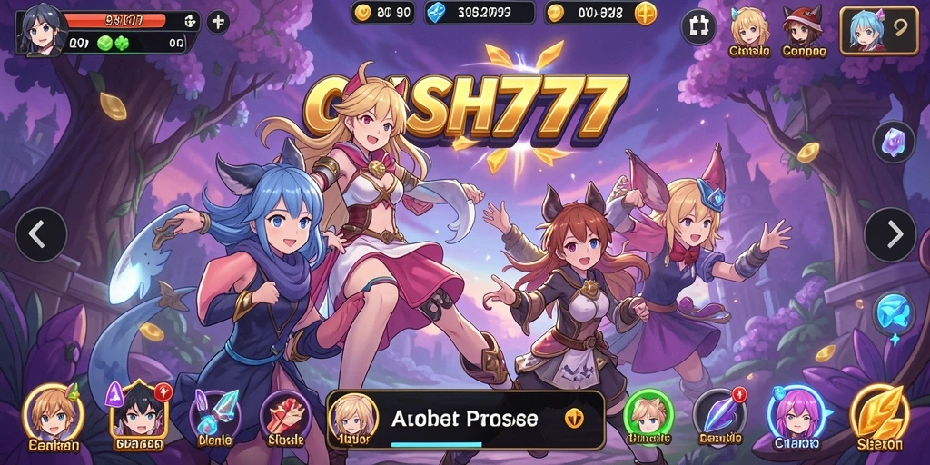 Tampilan gameplay <strong>CASH777</strong> yang seru dengan karakter anime unik.