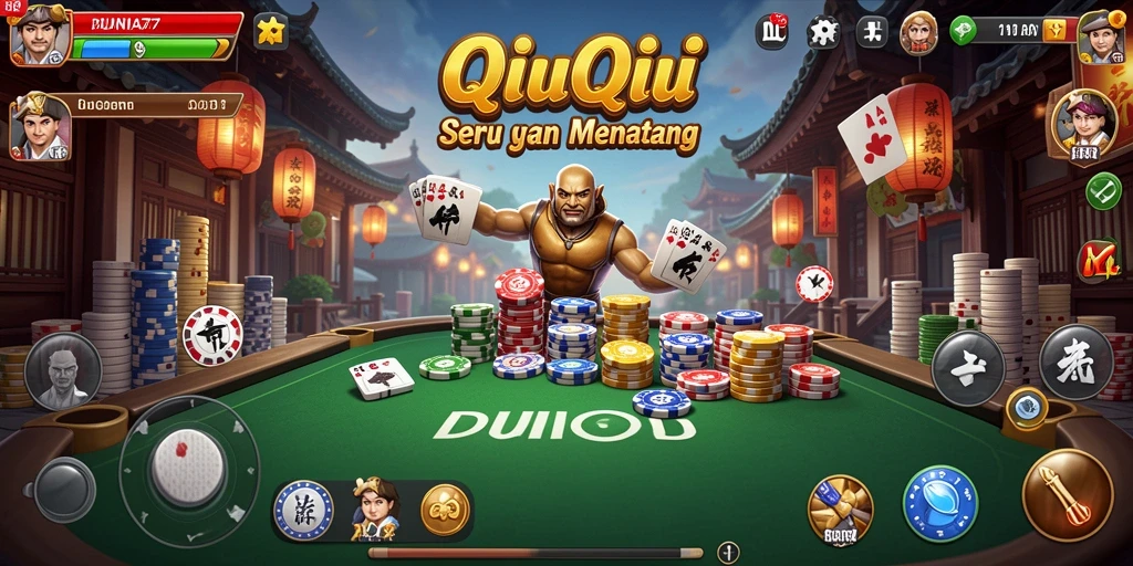 Gameplay seru dan kompetitif QiuQiu di DUNIA77.