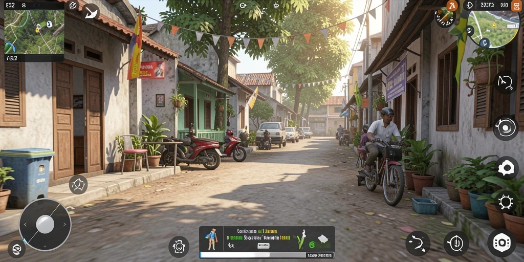 Screenshot gameplay F32 menunjukkan interaksi sosial yang seru.