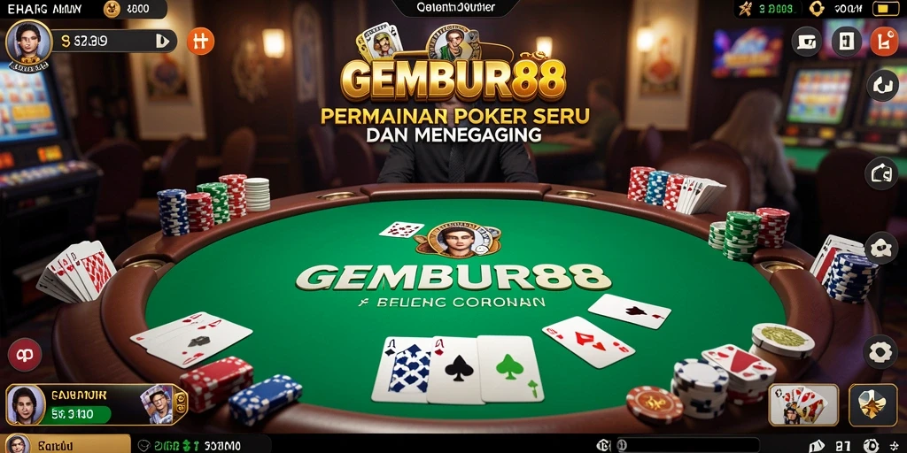 Menampilkan gameplay Poker di GEMBUR88 yang menarik dan kompetitif.