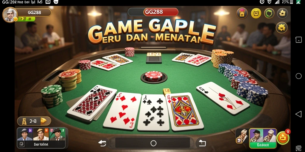 Tampilan gameplay GG288 dengan suasana Gaple yang seru.