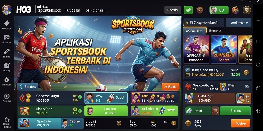 Tampilan gameplay HO3 saat melakukan taruhan olahraga secara langsung.