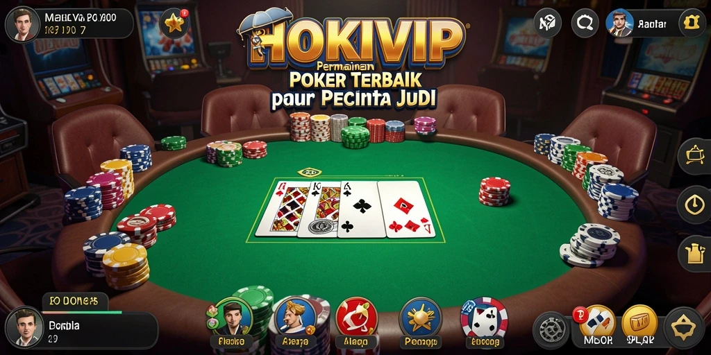 Tampilan utama gameplay HOKIVIP yang seru dalam permainan Poker.