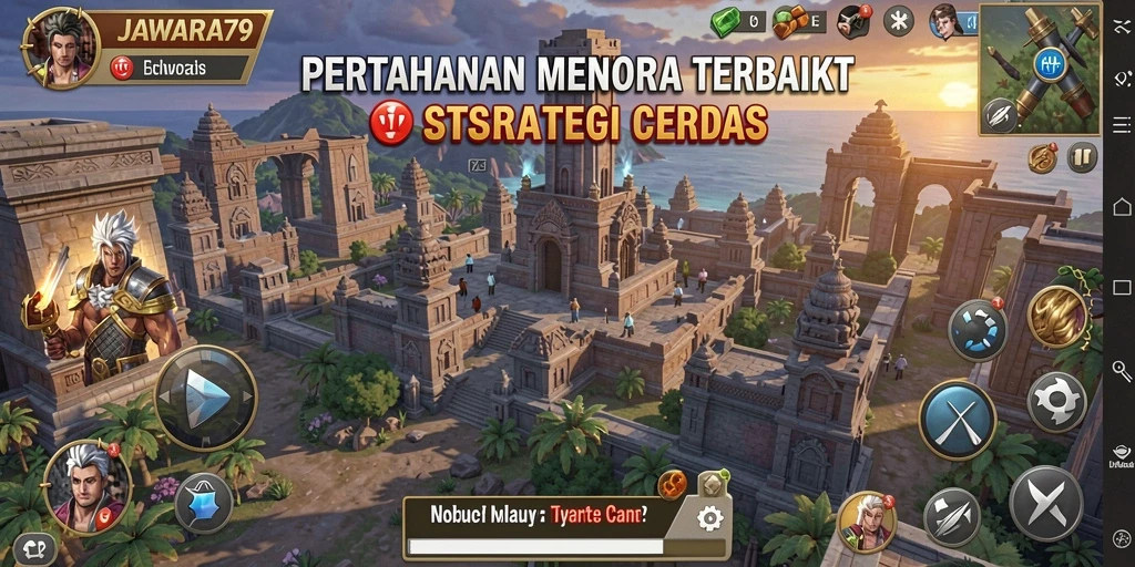 Tampilan gameplay JAWARA79 yang menangkal gelombang musuh.