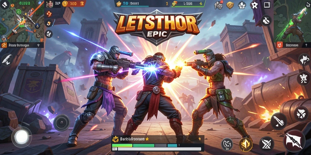 Gameplay mendebarkan LETSTHOR dalam mode Battle Royale.