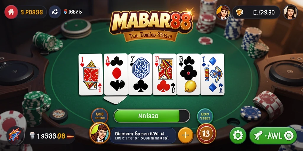 Tampilan gameplay seru MABAR88 dalam permainan Domino.