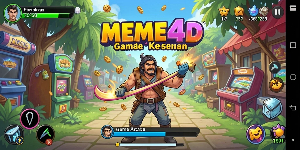 Tampilan gameplay seru dari MEME4D yang penuh tantangan.