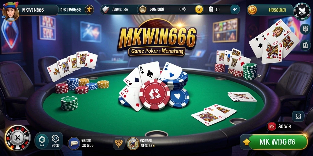 Tampilan gameplay seru di aplikasi Poker MKWIN666.