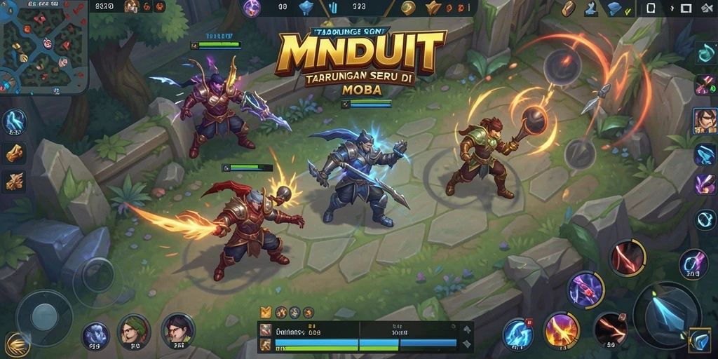 Tampilan menarik dari gameplay seru MNDUIT dalam pertarungan tim.