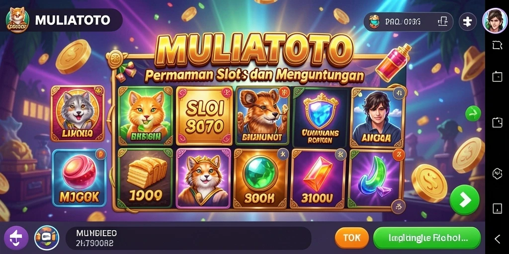 Screenshot gameplay MULIATOTO yang menampilkan putaran slot yang mengasyikkan.