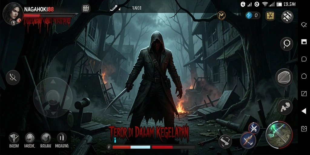 Screenshot gameplay NAGAHOKI88 yang menegangkan dan menyeramkan.