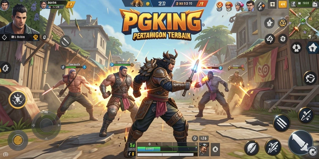 Tampilan gameplay intens dan menegangkan dalam PGKING Battle Royale.