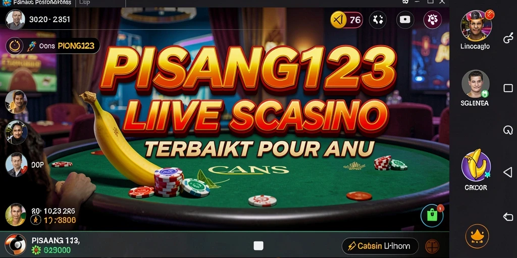 Tampilan utama gameplay PISANG123 dengan dealer dan pemain nyata.
