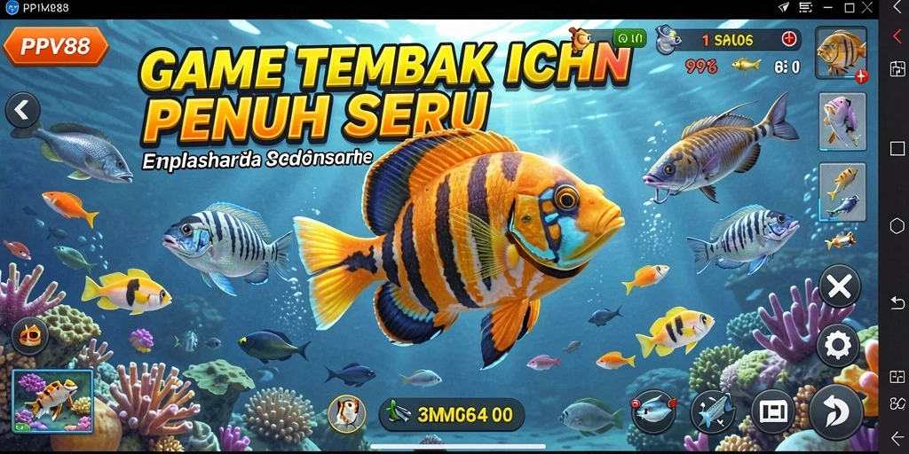 Tampilan gameplay yang menarik di PPV88 saat menembak ikan.