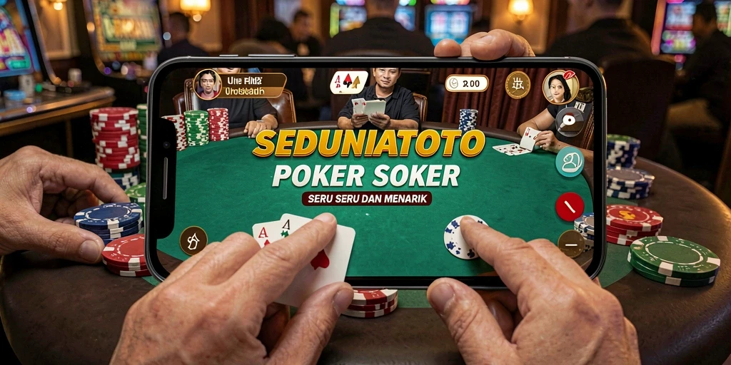 Tampilan gameplay Poker yang mendebarkan di SEDUNIATOTO.