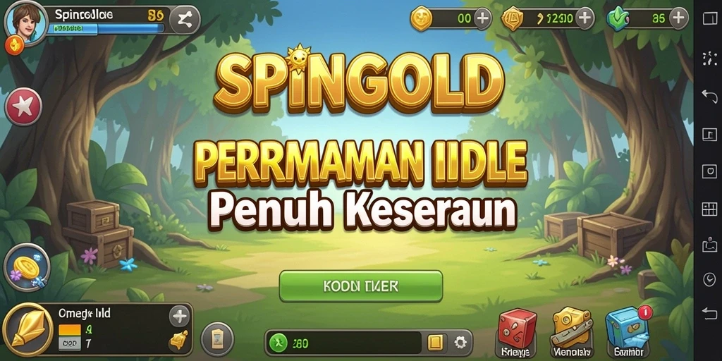 Tampilan gameplay SPINGOLD yang menawan dan penuh warna.