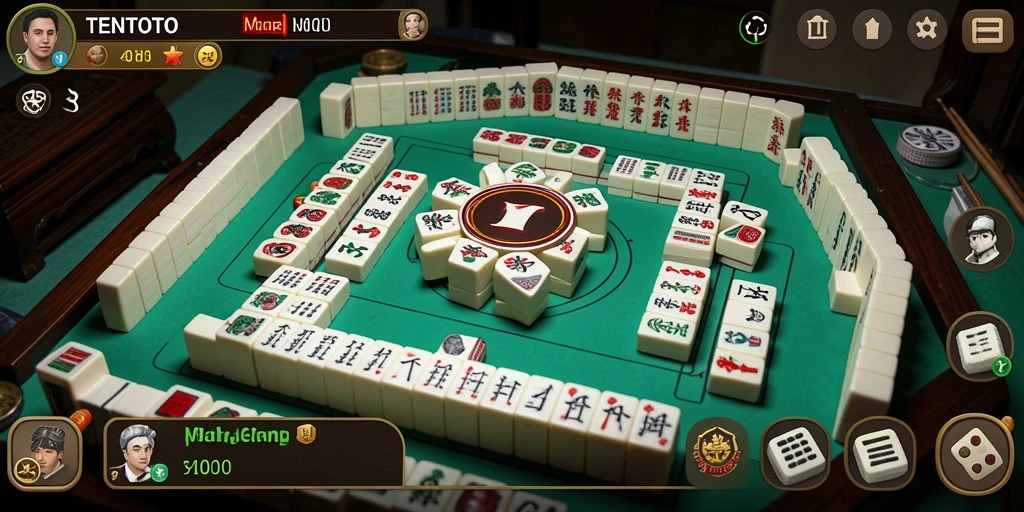 Tampilan menarik dari gameplay Mahjong di TENTOTO.
