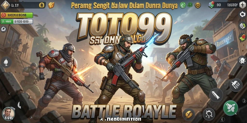 Tampilan seru gameplay TOTO99 dengan pertempuran di arena Battle Royale.